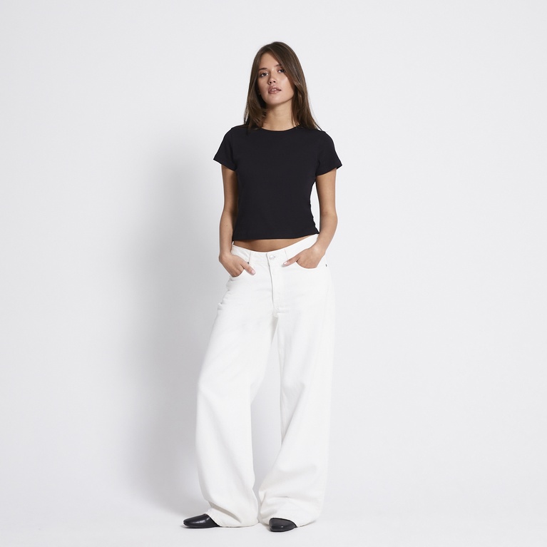 Mid waist wide jeans "Optiwide" Off white